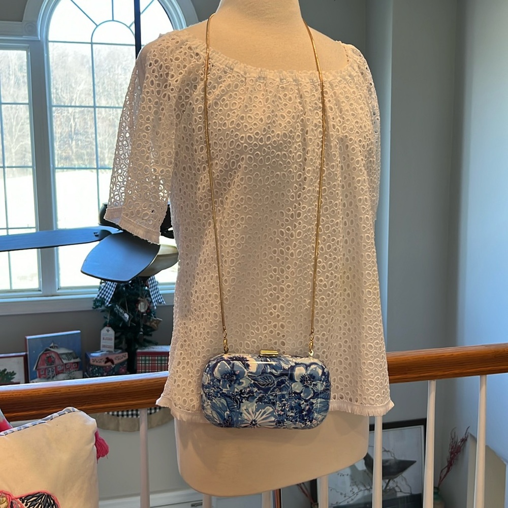 Lilly Pulitzer clutch with removable chain strap